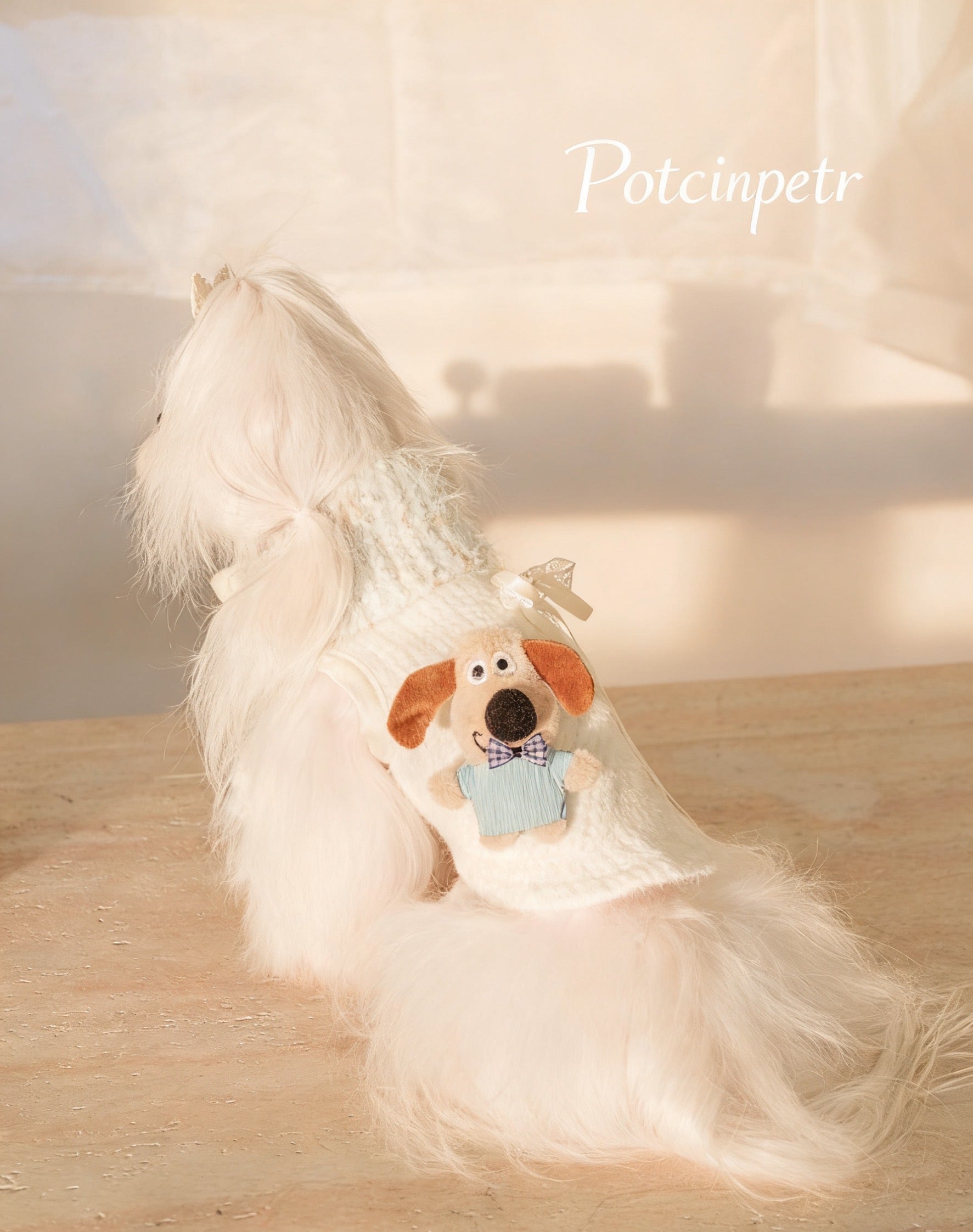 Pet cashmere sweater: Cute doll decoration for a warm winter outfit