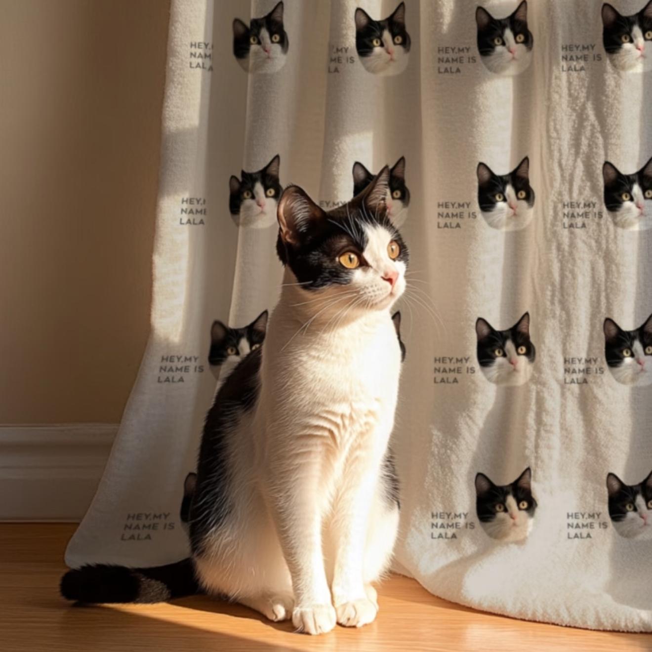 Custom Pet Portrait Blanket - Personalized Gift for Dog & Cat Lovers - Premium Plush Throw - Machine Washable