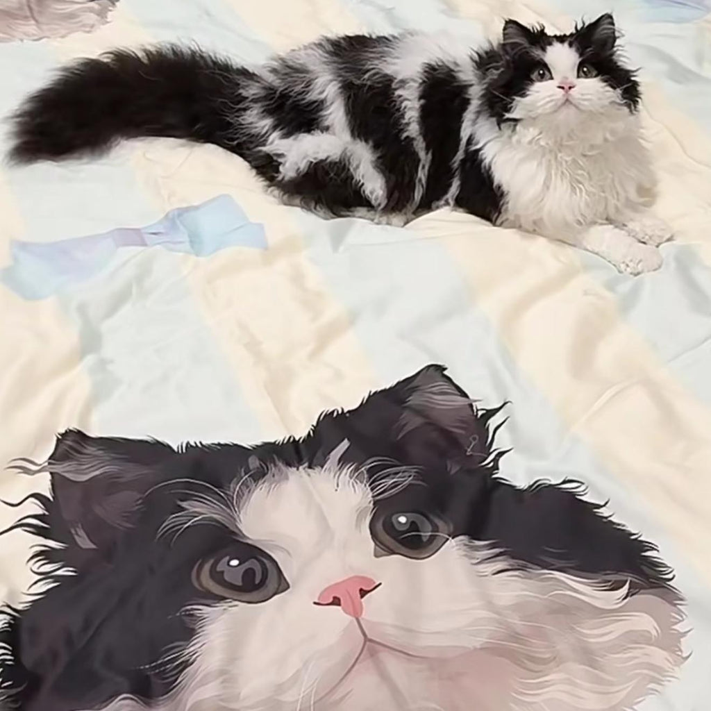 "Personalized Pet Bedding Set - Custom Name 4-Piece Luxury Bedding Collection for Dogs & Cats"