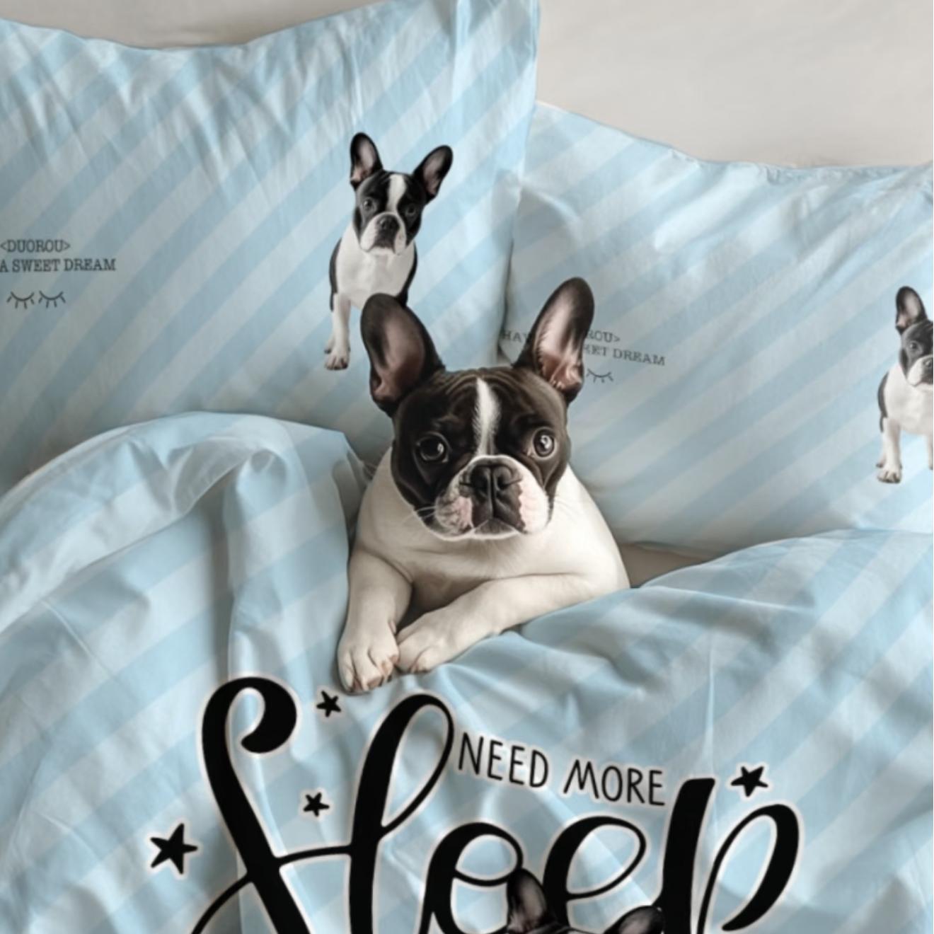 "Personalized Pet Bedding Set - Custom Name 4-Piece Luxury Bedding Collection for Dogs & Cats"