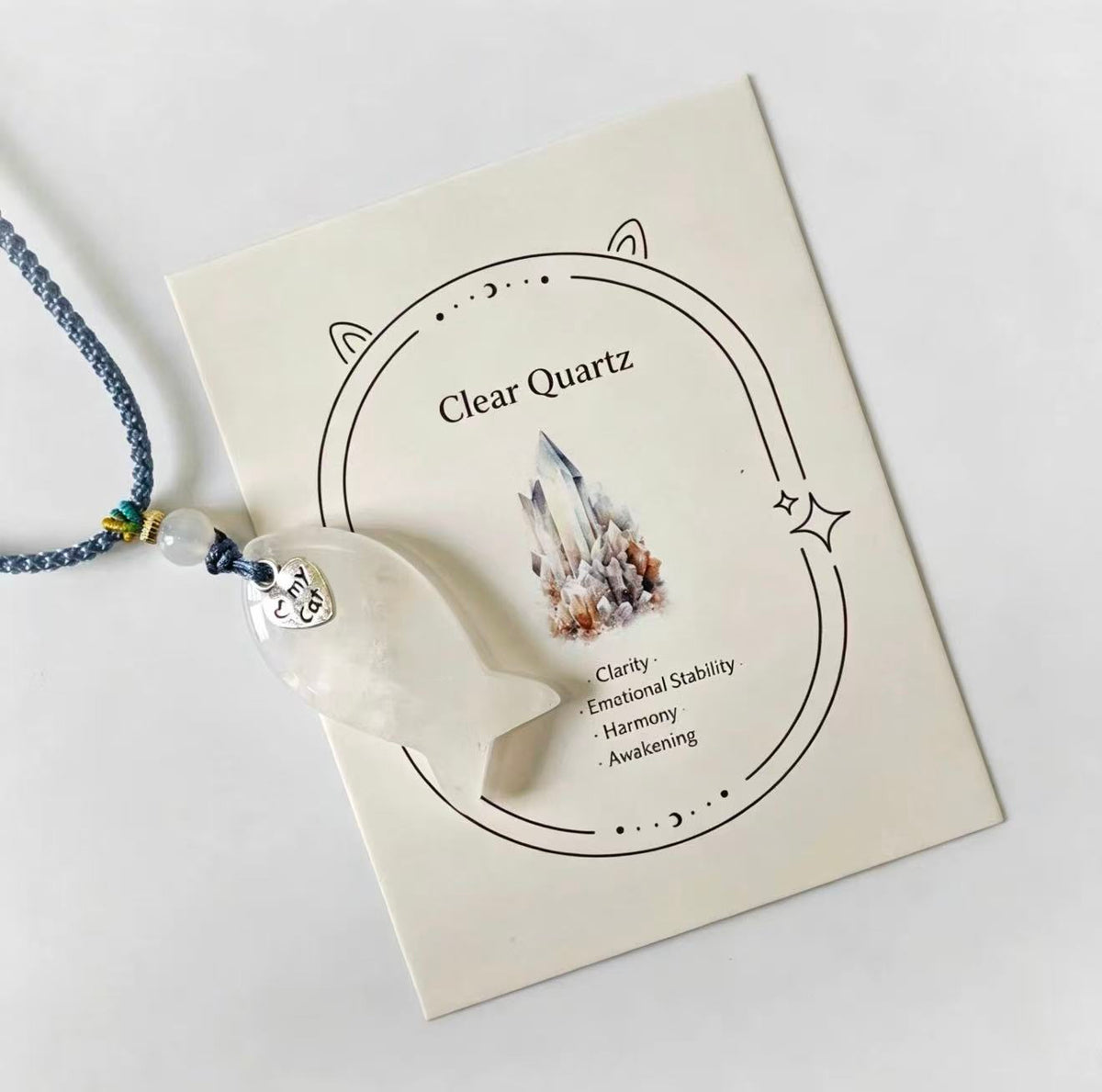 Fish-shaped pet crystal necklace - Human and pet united