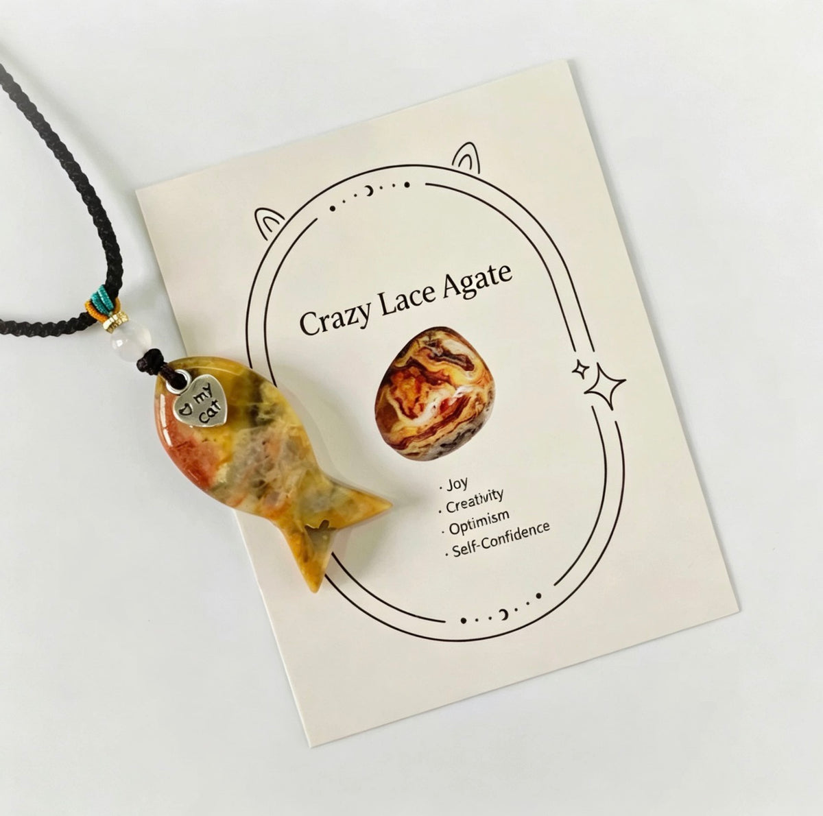 Fish-shaped pet crystal necklace - Human and pet united