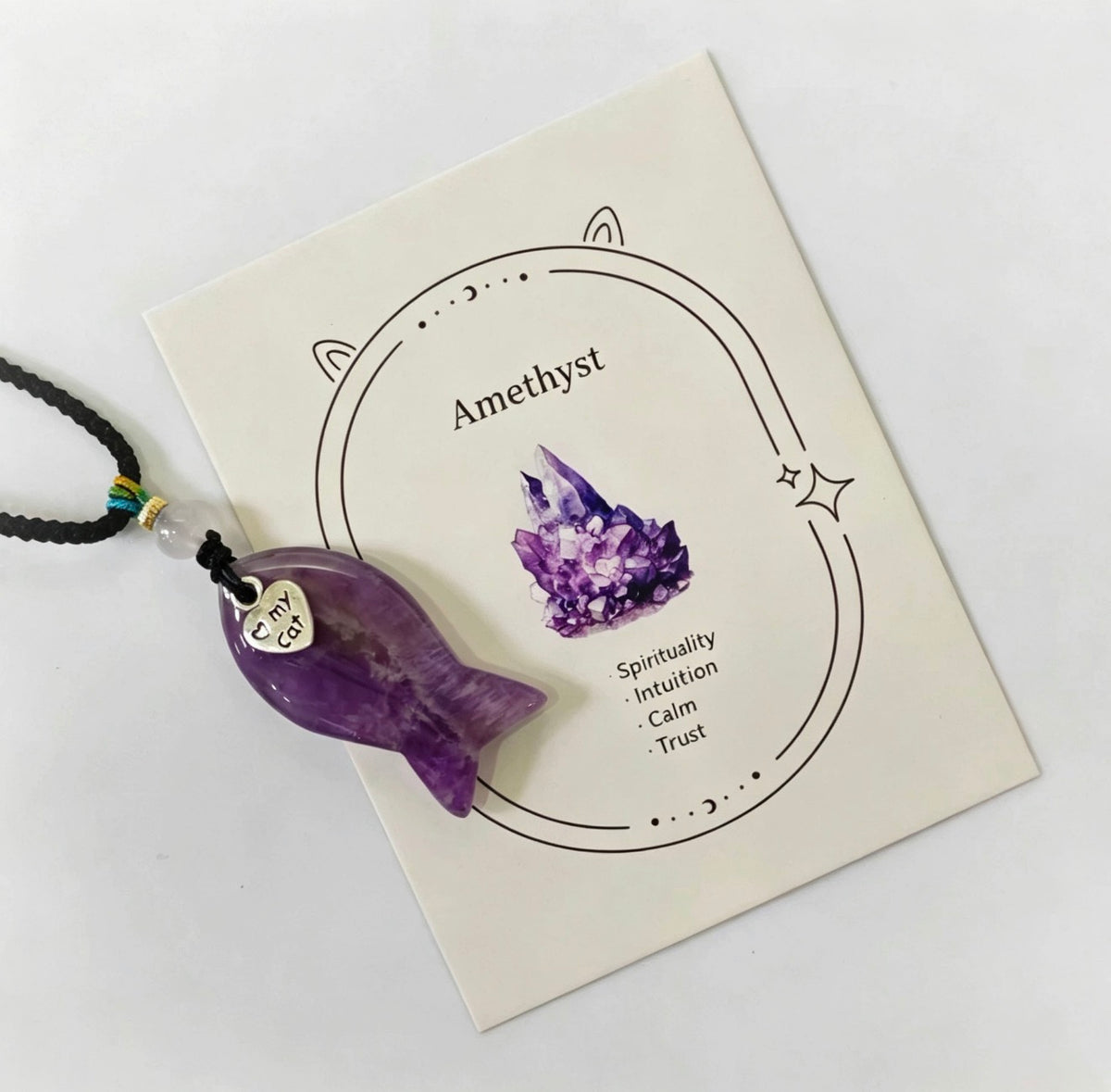 Fish-shaped pet crystal necklace - Human and pet united