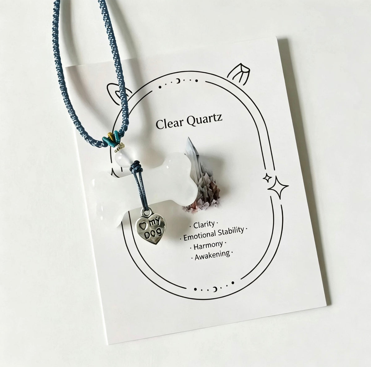 Bone-shaped dog pet crystal pendant - a pet and owner matching item