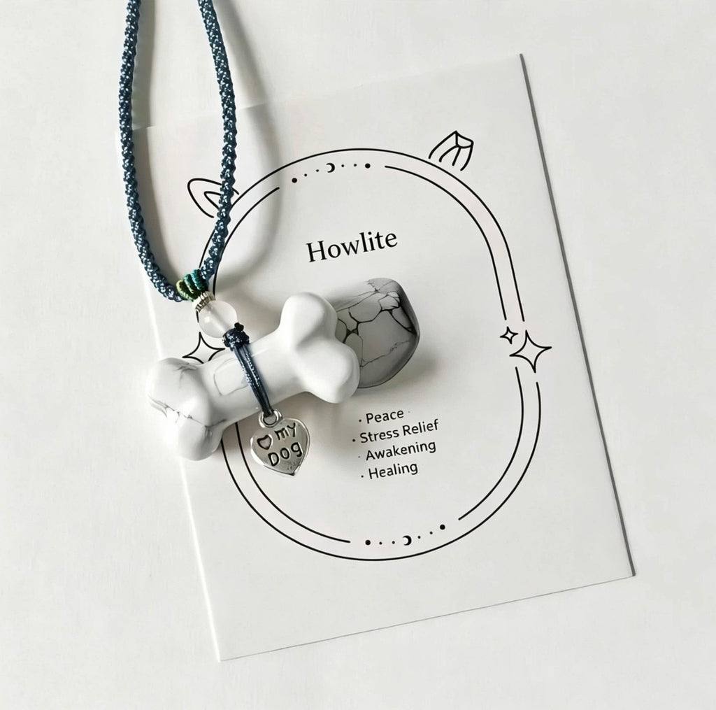 Bone-shaped dog pet crystal pendant - a pet and owner matching item