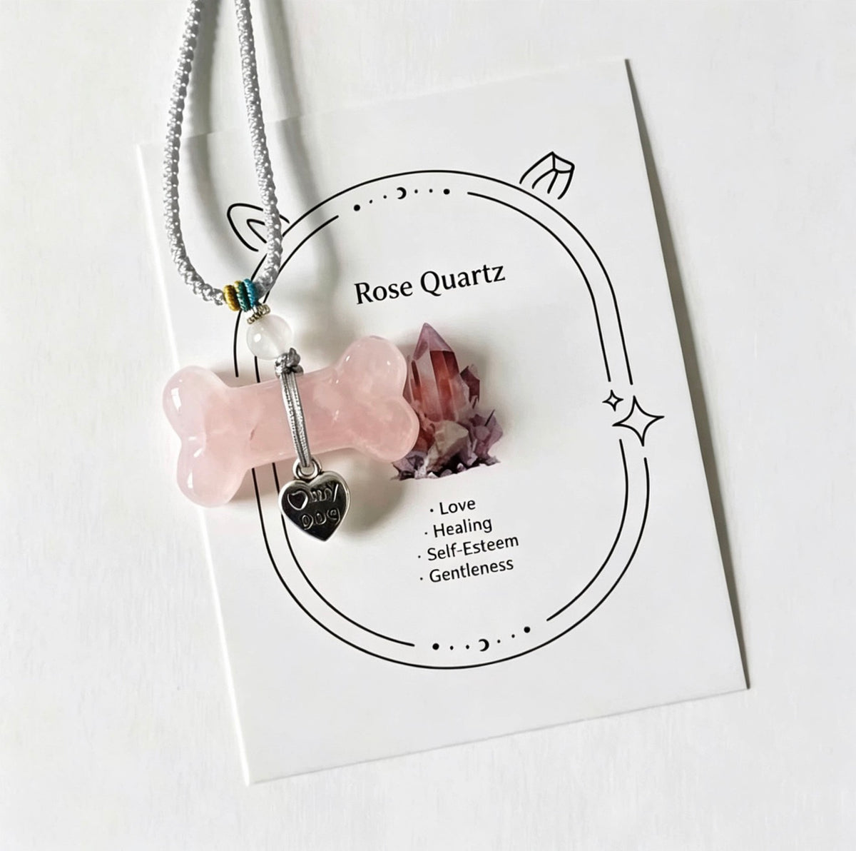 Bone-shaped dog pet crystal pendant - a pet and owner matching item