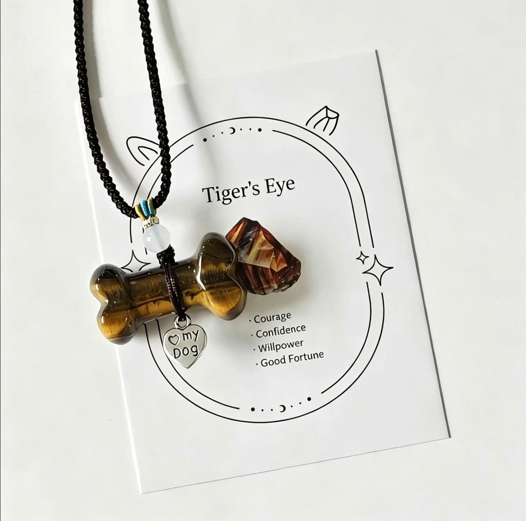 Bone-shaped dog pet crystal pendant - a pet and owner matching item