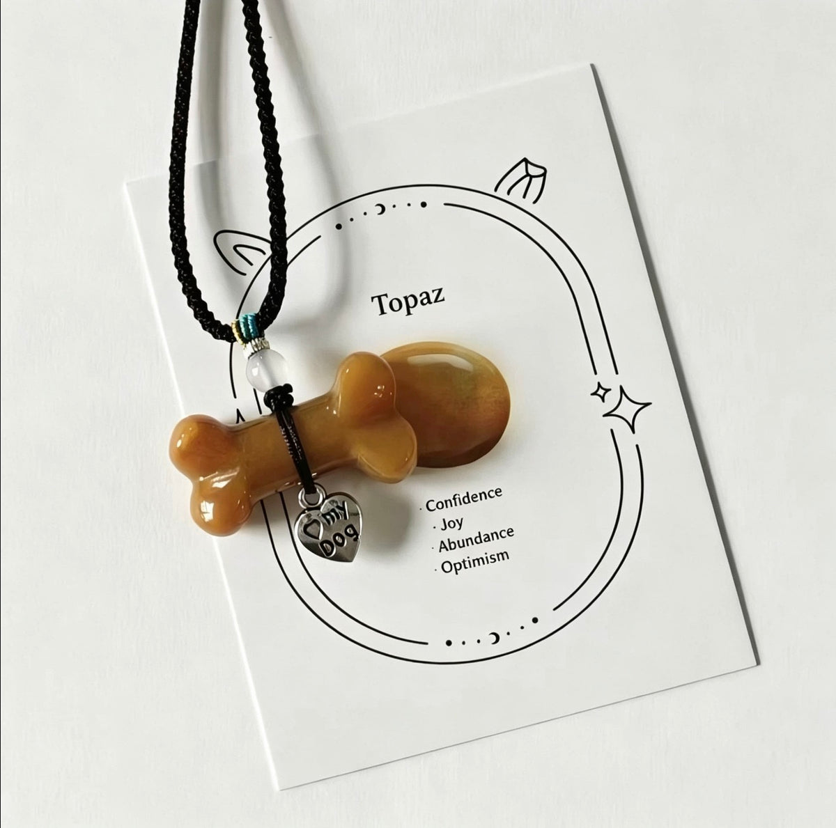 Bone-shaped dog pet crystal pendant - a pet and owner matching item