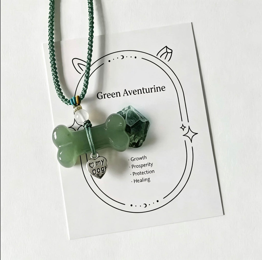 Bone-shaped dog pet crystal pendant - a pet and owner matching item